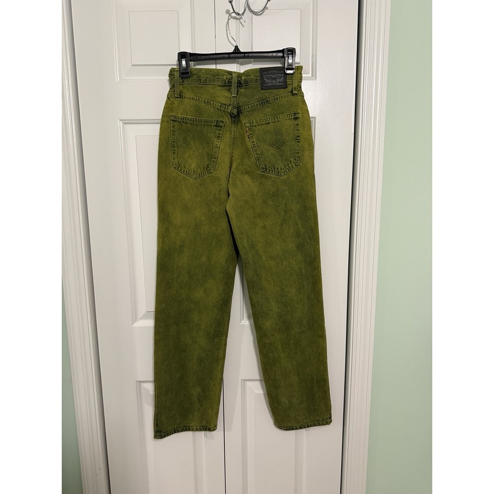 Levis Jeans Womens 94 Baggy Size 25 Straight Leg Green Acid Wash - Picture 6 of 8